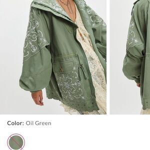 Free-people Women's Green and Khaki Coat